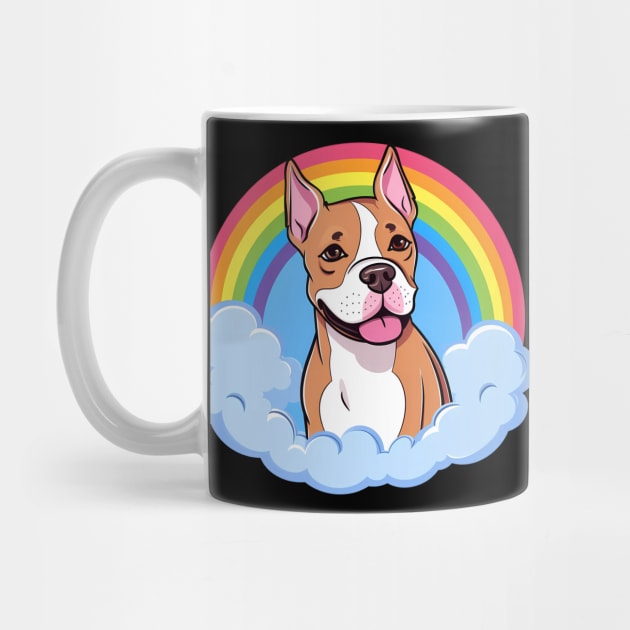 Cute American Staffordshire Terrier Amstaff Rainbow Cloud by Sports Stars ⭐⭐⭐⭐⭐